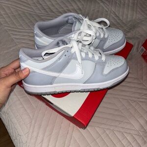 Nike Gray and White Low-Top Sneakers